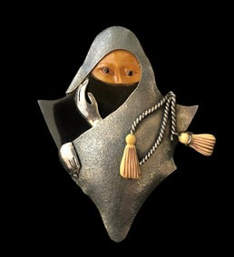 Vintage Zealandia Sterling Islamic Lady Pin Brooch Pendant.