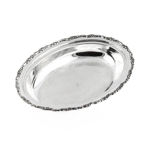Hand Engraved Floral Rim Oval Plate