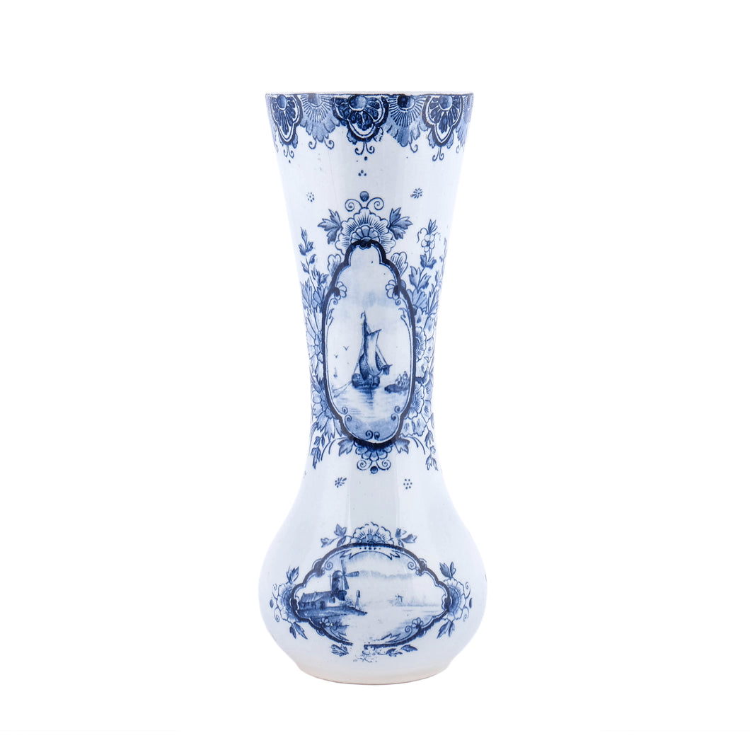 Vintage Original Hand Painted Delft Porcelain Vase