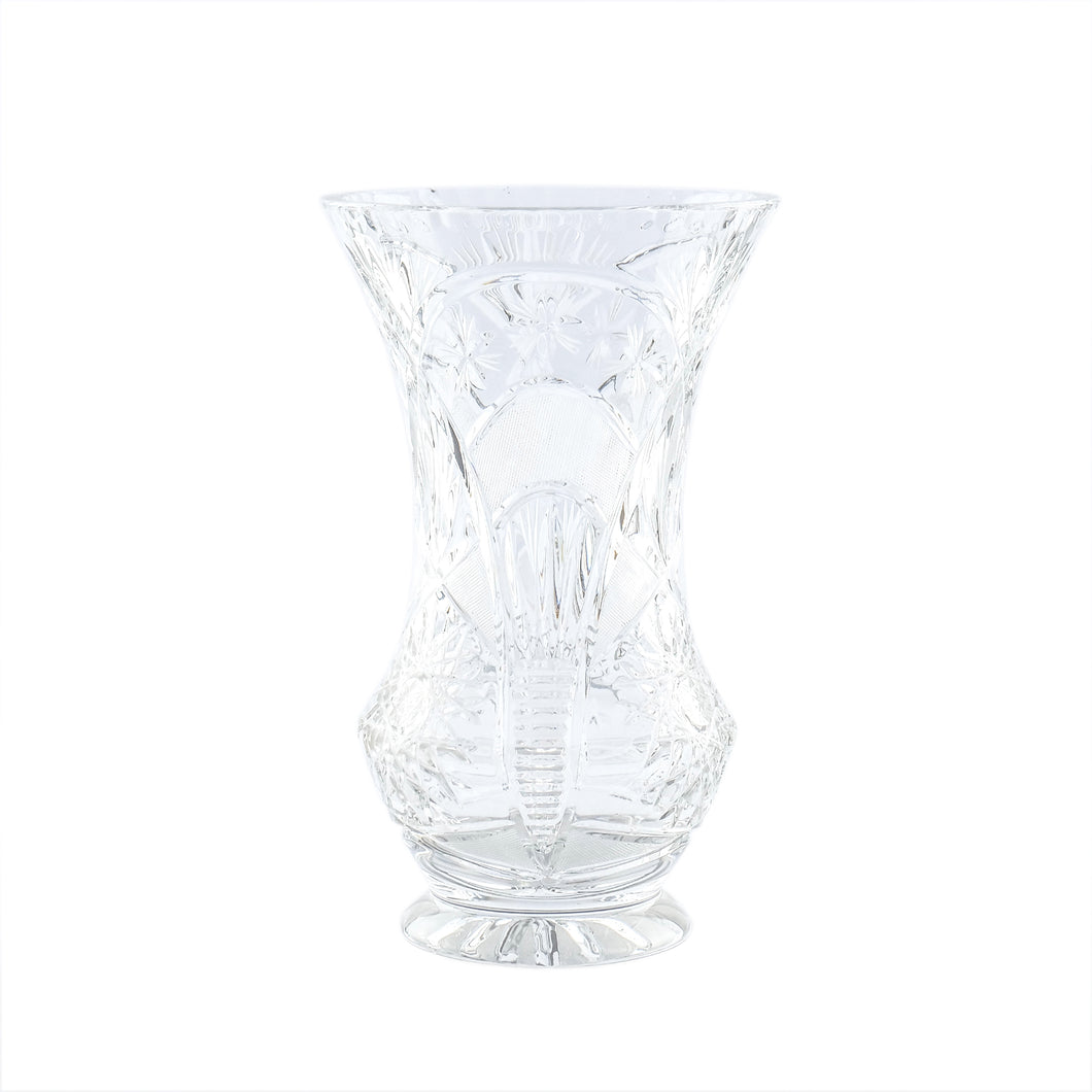 Antique Czech Hand Cut Crystal Vase