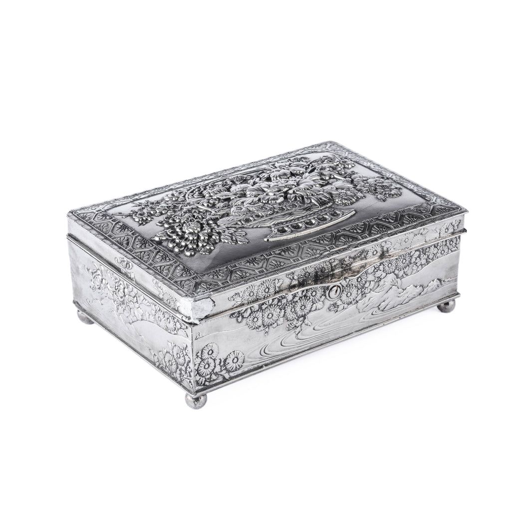 Vintage Silver Plated Jewelry Box