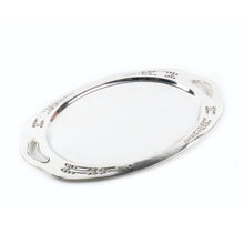 Load image into Gallery viewer, Silver Plated Tray With Pierced Handle Design
