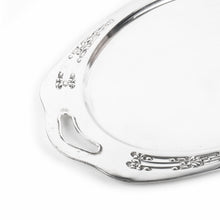 Load image into Gallery viewer, Silver Plated Tray With Pierced Handle Design
