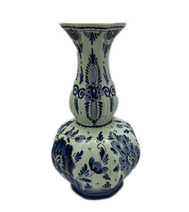 Blue and white hand painted porcelain Delft vase