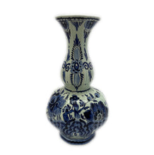 Load image into Gallery viewer, Blue and white hand painted porcelain Delft vase
