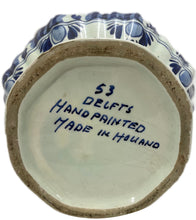 Load image into Gallery viewer, Blue and white hand painted porcelain Delft vase
