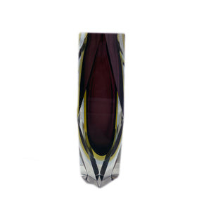 Geometric purple Murano Art vase