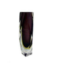Load image into Gallery viewer, Geometric purple Murano Art vase
