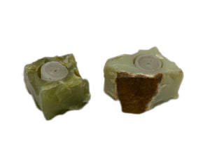 Two Onyx candle holders