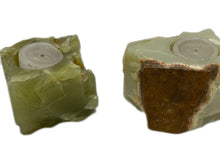 Load image into Gallery viewer, Two Onyx candle holders
